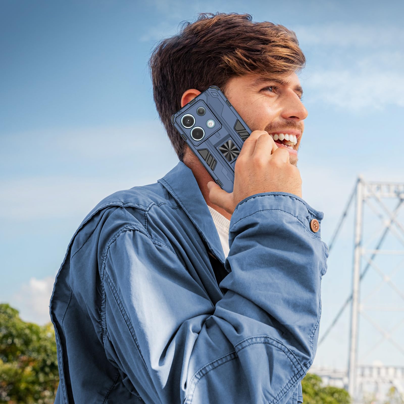 Funda para Xiaomi Redmi Note 15 Pro 5G, Carcasa Antigolpes con Soporte anular metálico, Case Protectora de Grado Militar, Azul — view 171