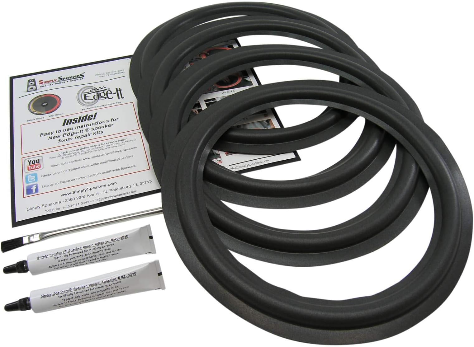 Infinity 12 Inch Kappa 9, RS 9 Kappa, IRS Delta/Gamma Foam Speaker Repair Kit FSK-12Ji-4 (4 Pack)