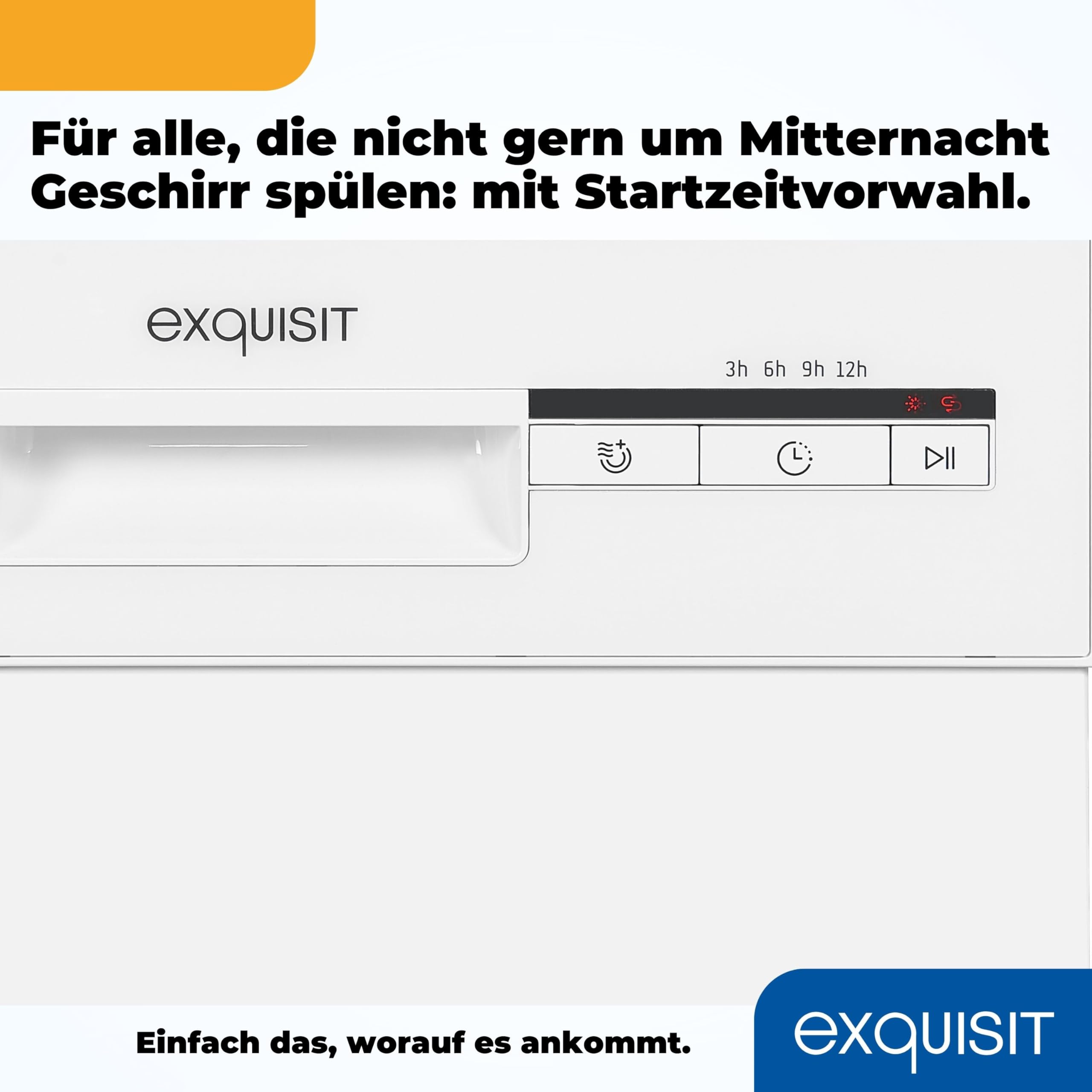Exquisit Geschirrspüler GSP9109-030E weiss 45 cm unterbaufähig freistehend 9 Maßgedecke LED