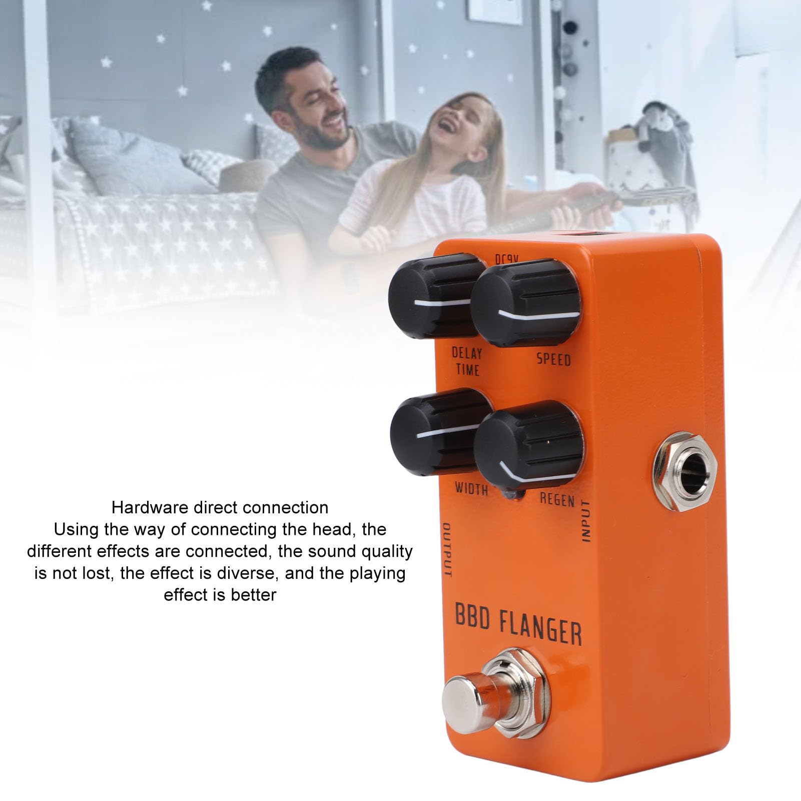 Pedale Flanger Analogico, True Bypass del Segnale Puro, Riduzione del Rumore, Luce per Basso Elettrico. Mini Pedale in Lega di Alluminio Effetti Diversi, Gamma di velocità 0,4