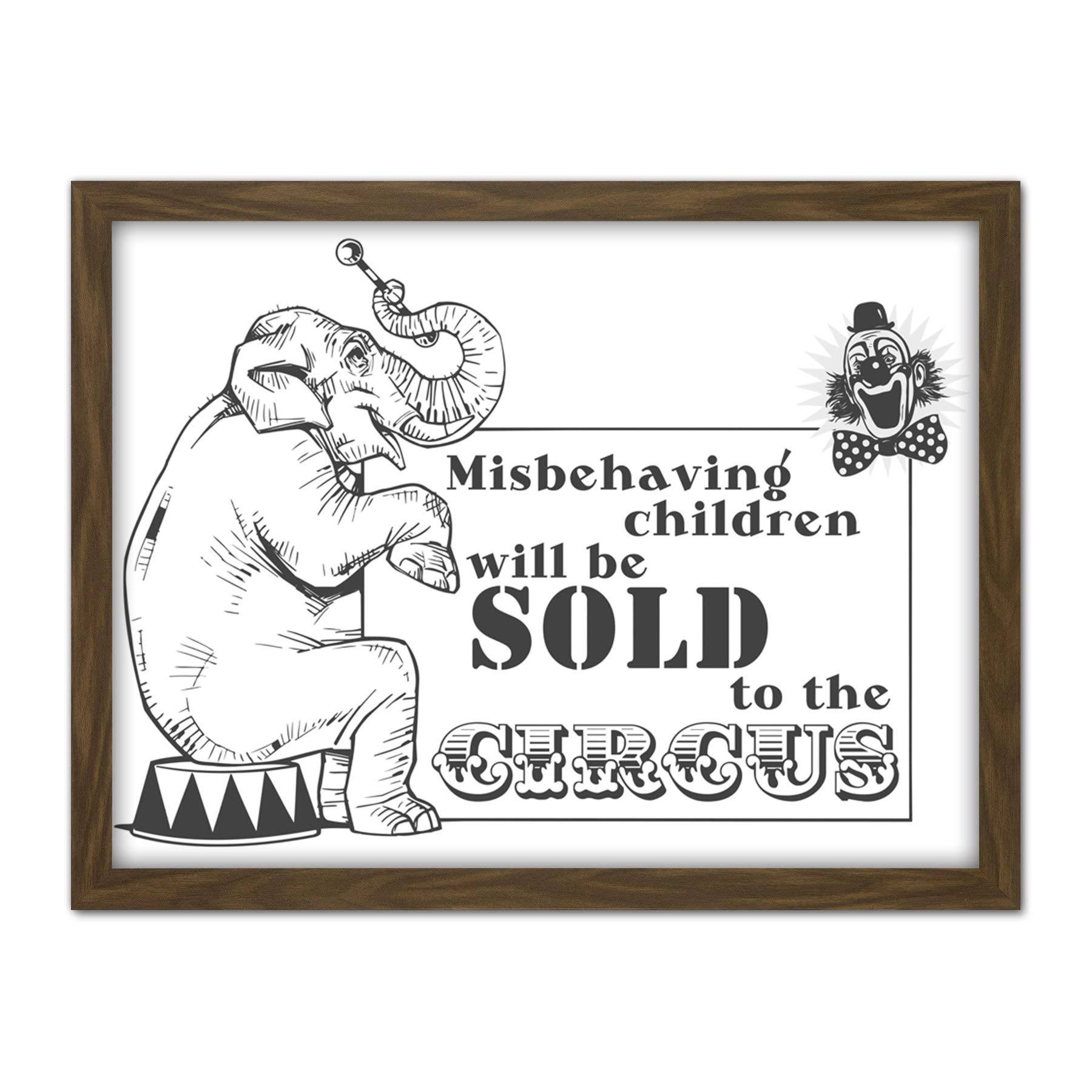 Wee Blue Coo Misbehaving Children Sold Circus Artwork Framed Wall Art Print 18X24 Inch