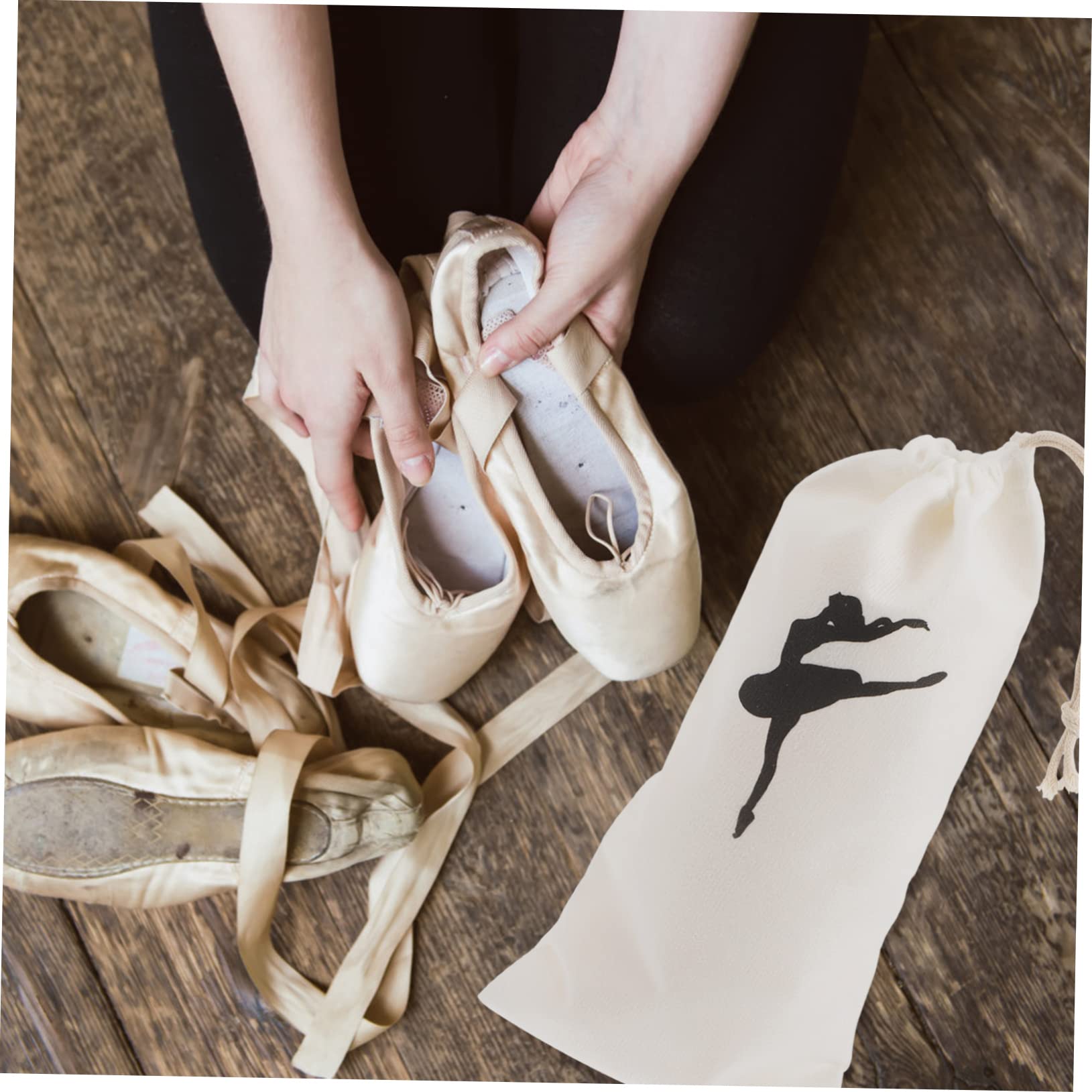 HANABASS Bolsa De Zapatillas De Ballet De Lienzo Cordón para Almacenamiento De Zapatillas para Y Niñas Clases