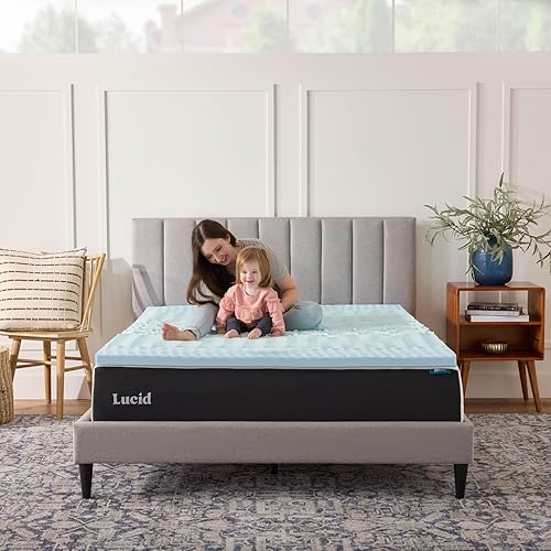 Miniatura 7 de LUCID Cubrecolchón de espuma viscoelástica de gel zonificado de 2 pulgadas, tamaño King Gel,Lavanda,https://www.amazon.com/dp/undefined