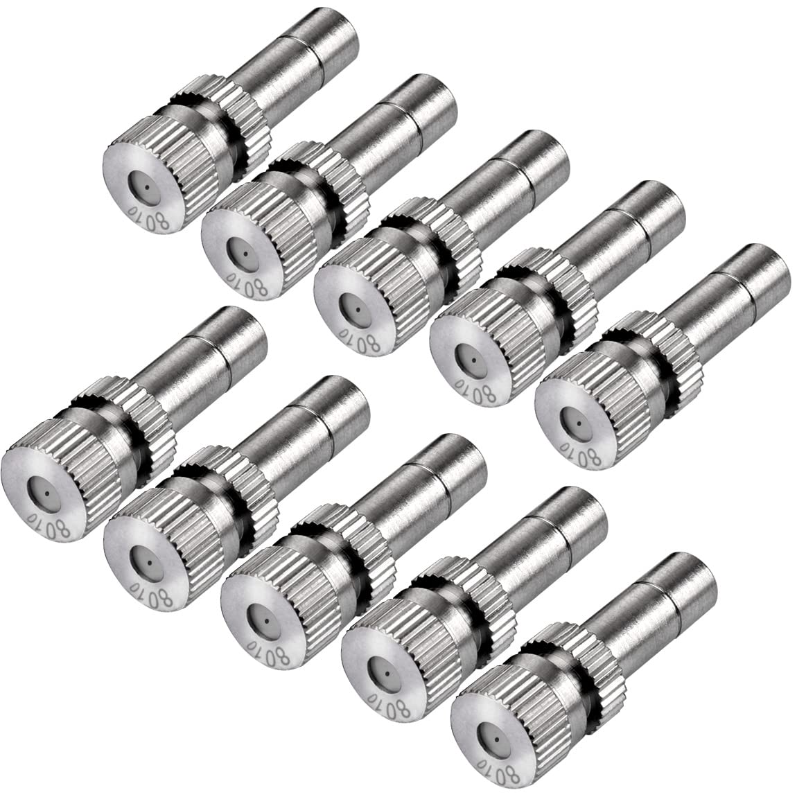 Atoplee 10Pcs Low Pressure Brass Misting Nozzles For Cooling System Humidification Sprayer (0.8Mm)