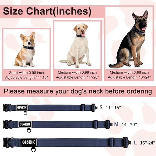 Miniatura 5 de Collares de perro para perros pequeños, medianos y grandes, hebilla de metal de liberación rápida ajustable para entrenamiento de perros