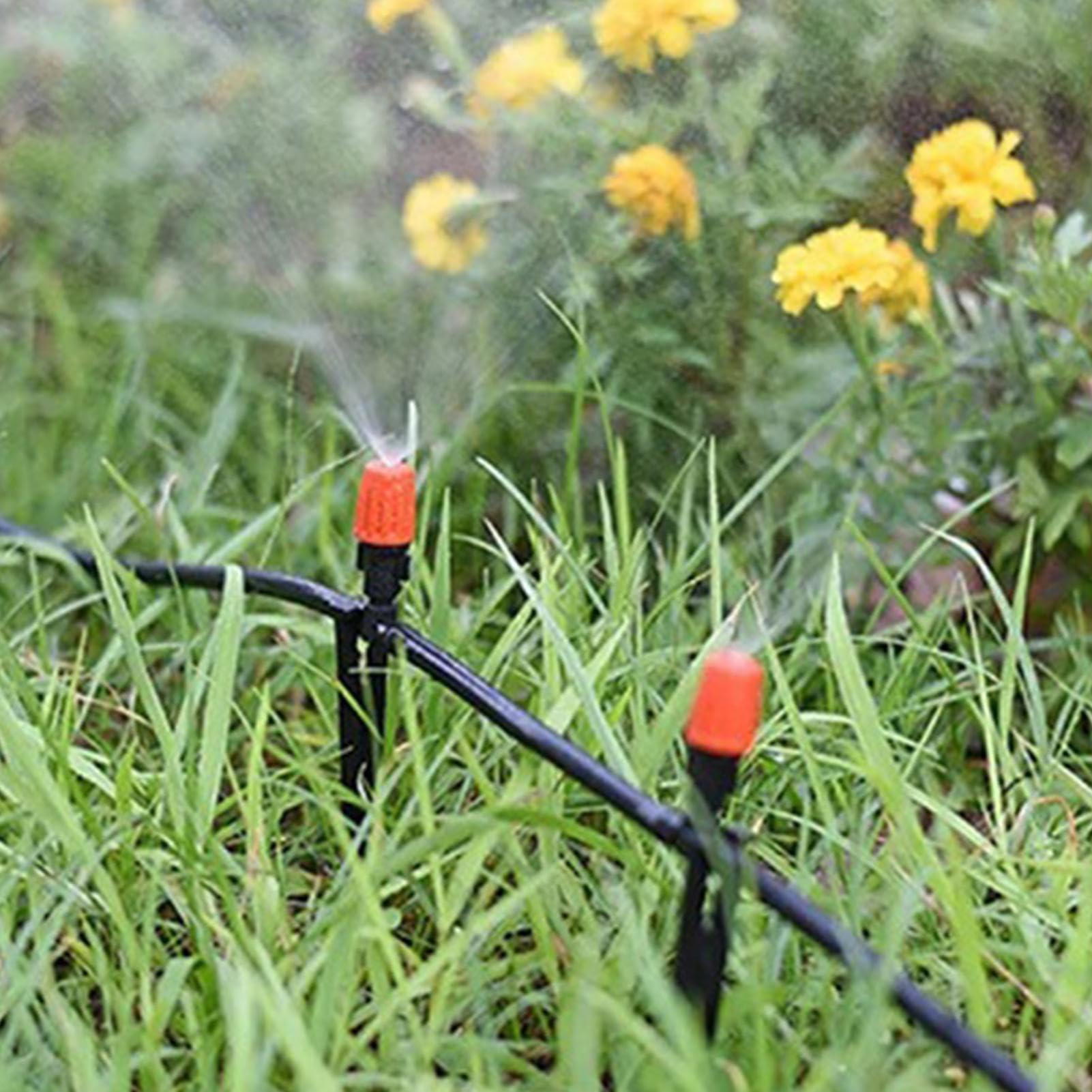 Kits Riego Por Automático 50 Metros De Tubo De Distribución | de Riego con Conexión Rápida para Jardín Para Patio, Invernadero, Exterior, Interior, Cama Elevada, Plantas, Flores Y