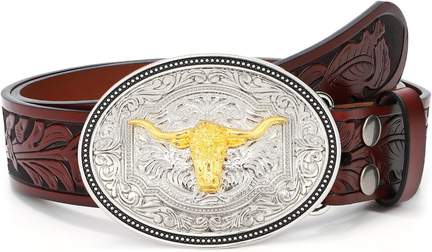 BELTROAD Western Leather Buckle Belt for Men Women Cowboy Cowgirl Country Leather Belts for Jeans Western Belts Men Christmas