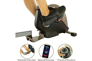 Exerpeutic Under Desk Bike with Extendable Chair Hook for All User Height, Gold, Black (7149)