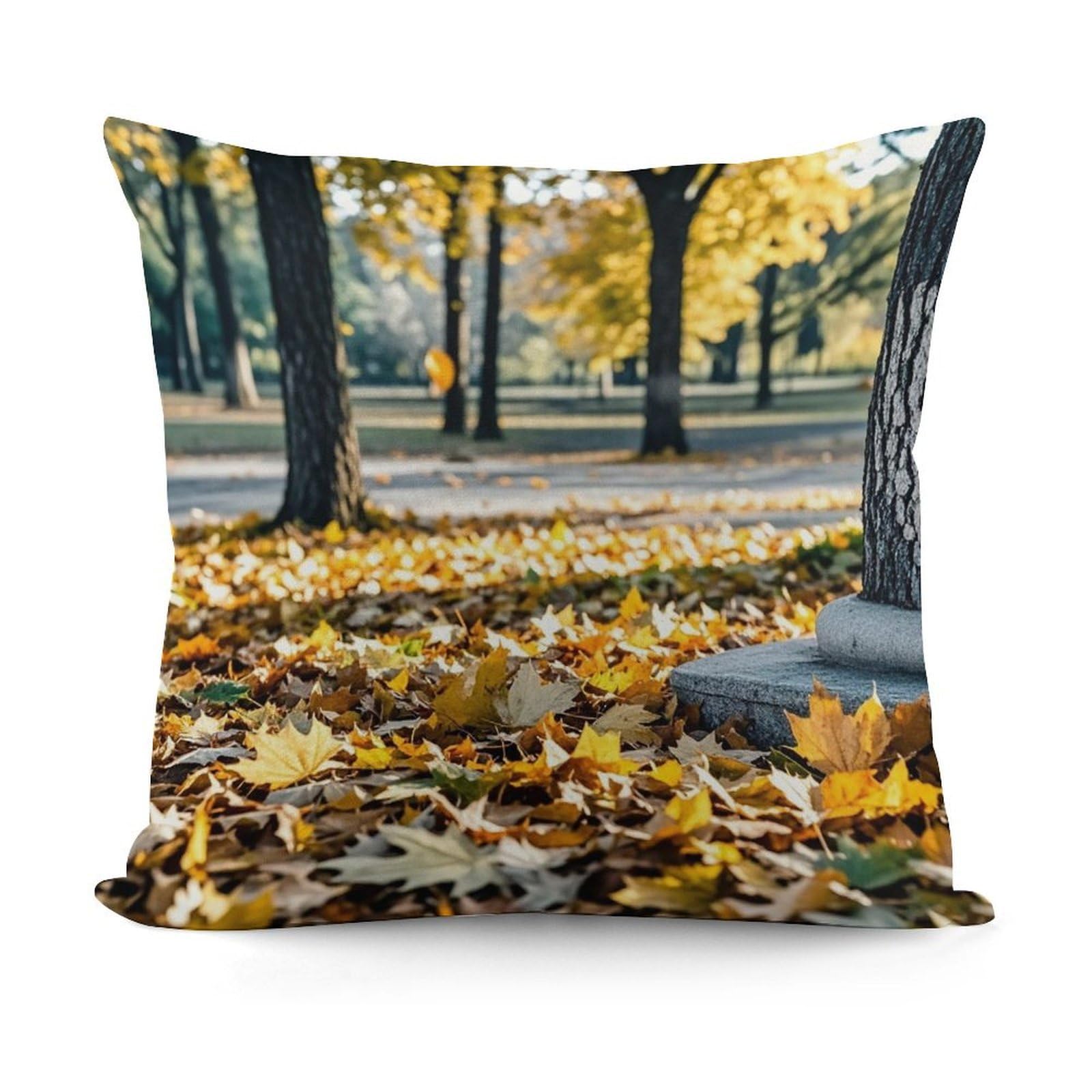 LZQPOEAS Leaves Fall in Autumn Throw Pillow Cover 18x18 in Breathable Square Pillow Case Cozy Soft Pillowcase Protector Fashion Modern Couch Cushion Case for Living Room Bed Sofa Decor