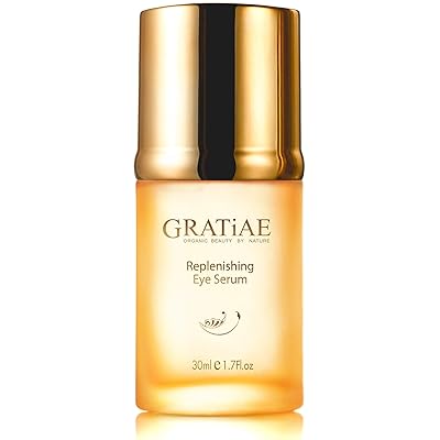 Gratiae Organic Replenishing Eye Serum Cosmetic Eye Care with Vitamin E, 1.02 fl oz