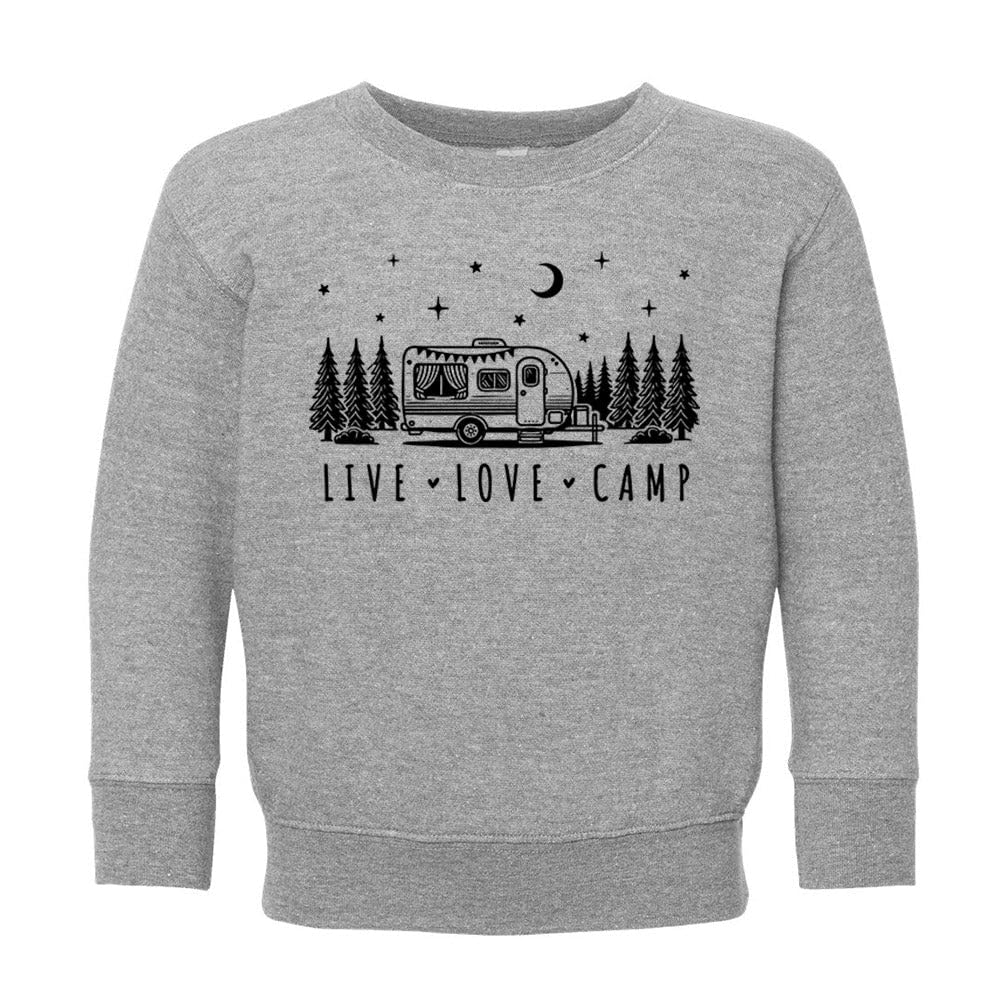 Live Love Camp Kids Sweatshirt Toddler 5T Heather Grey