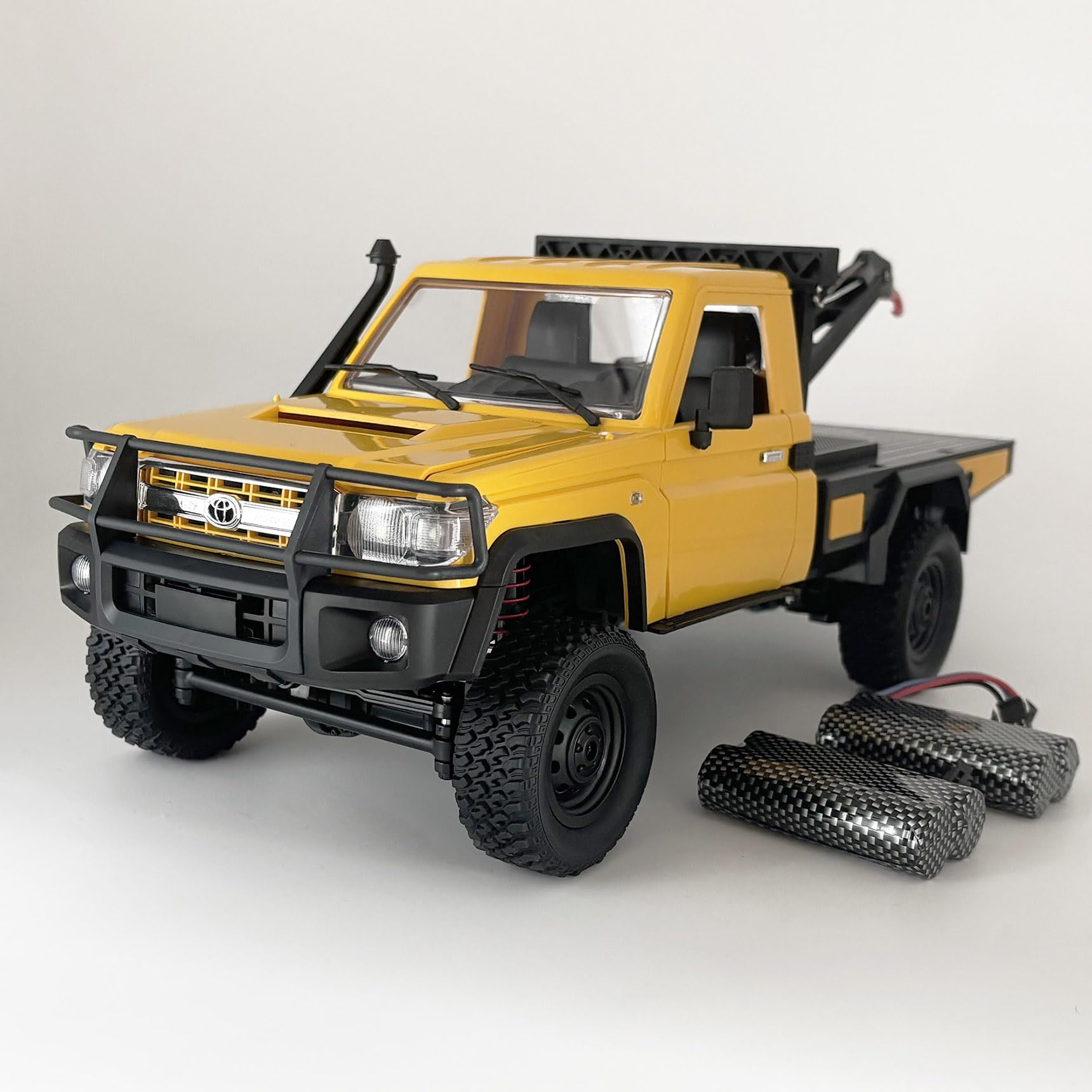 Photo 1 of HLSFWDRIVE RC Rock Crawler 4x4 MN82T RC Truck with Crane Hook 1/12 Scale Remote Control Tow Truck Hobby for Adult All Terrain 280 Brushed Motor 2 Speed Proportional Control Upgraded ESC Receiver