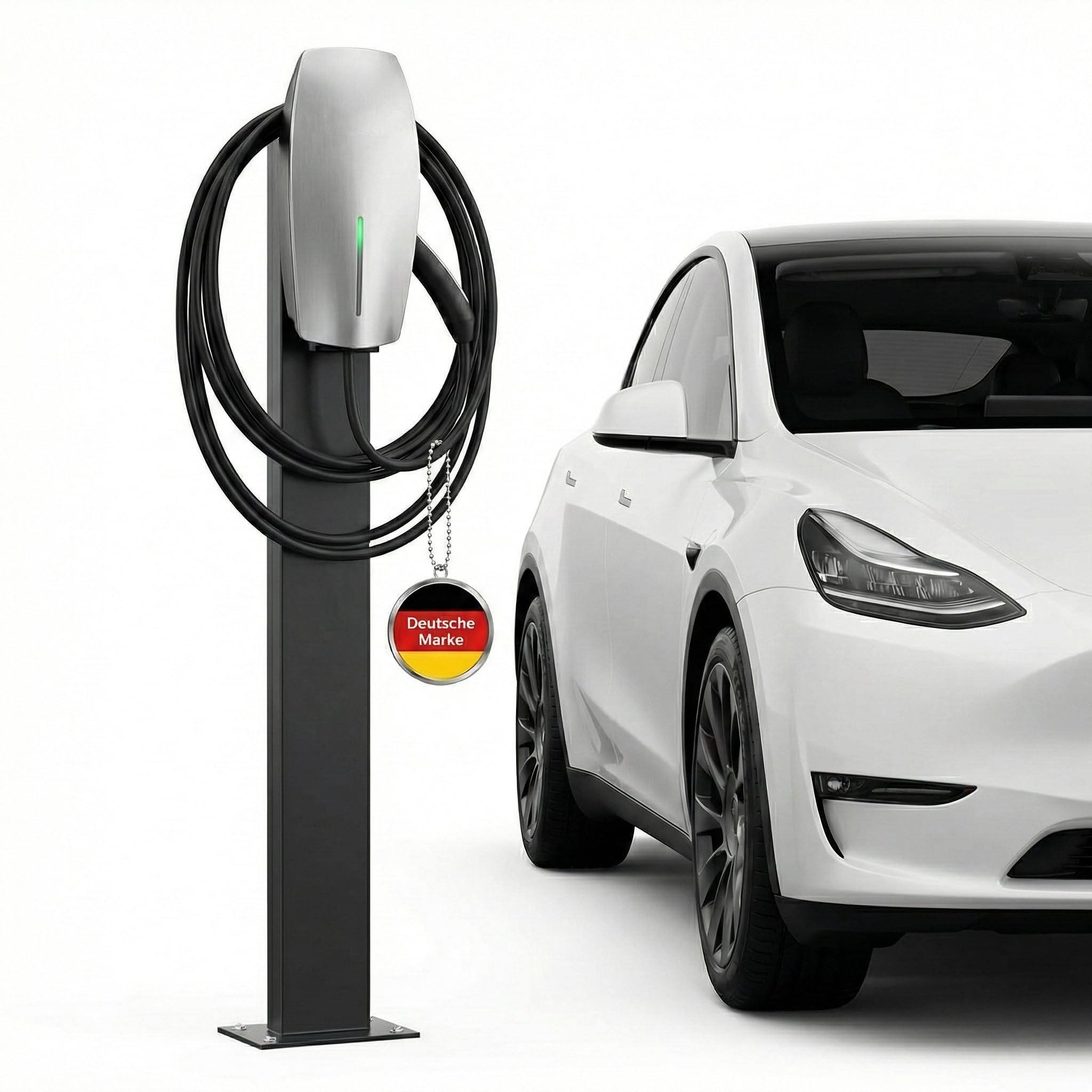 Wallbox Standfuß • Wetterfeste Standsäule, Steele aus kaltgewalztem Stahl mit Pulverbeschichtung • Universeller Wallbox Ständer für Elektroauto Ladestationen • Anthrazit RAL 7016