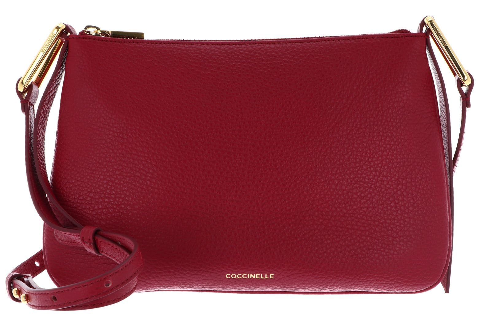 Sac à épaule Coccinelle Magie Mini en cuir d'exception couleur Sangria - 5
