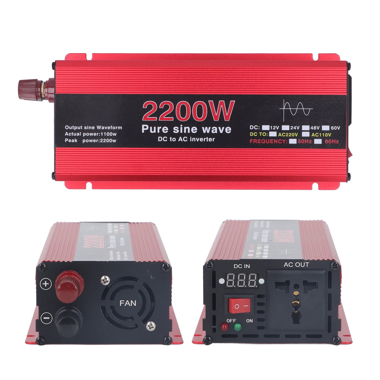 Omabeta Design Compatto con Inverter a Onda Sinusoidale Pura da 2200 W