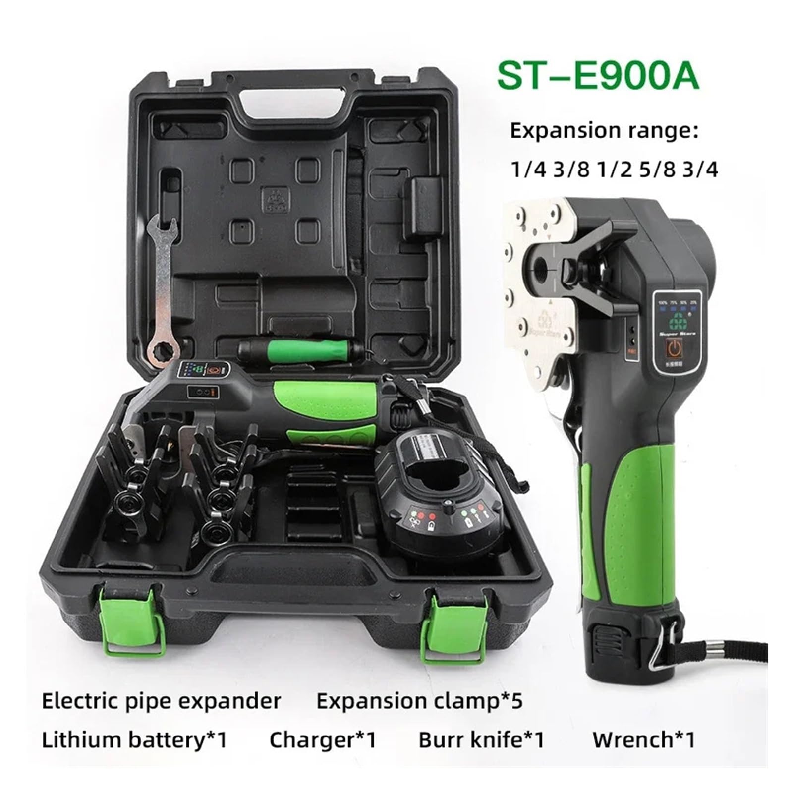 Kit de herramientas abocardado eléctrico tubos cobre totalmente automático for expansor baterías litio ST-E900A, aire acondicionado y refrirador, Durable y resistente