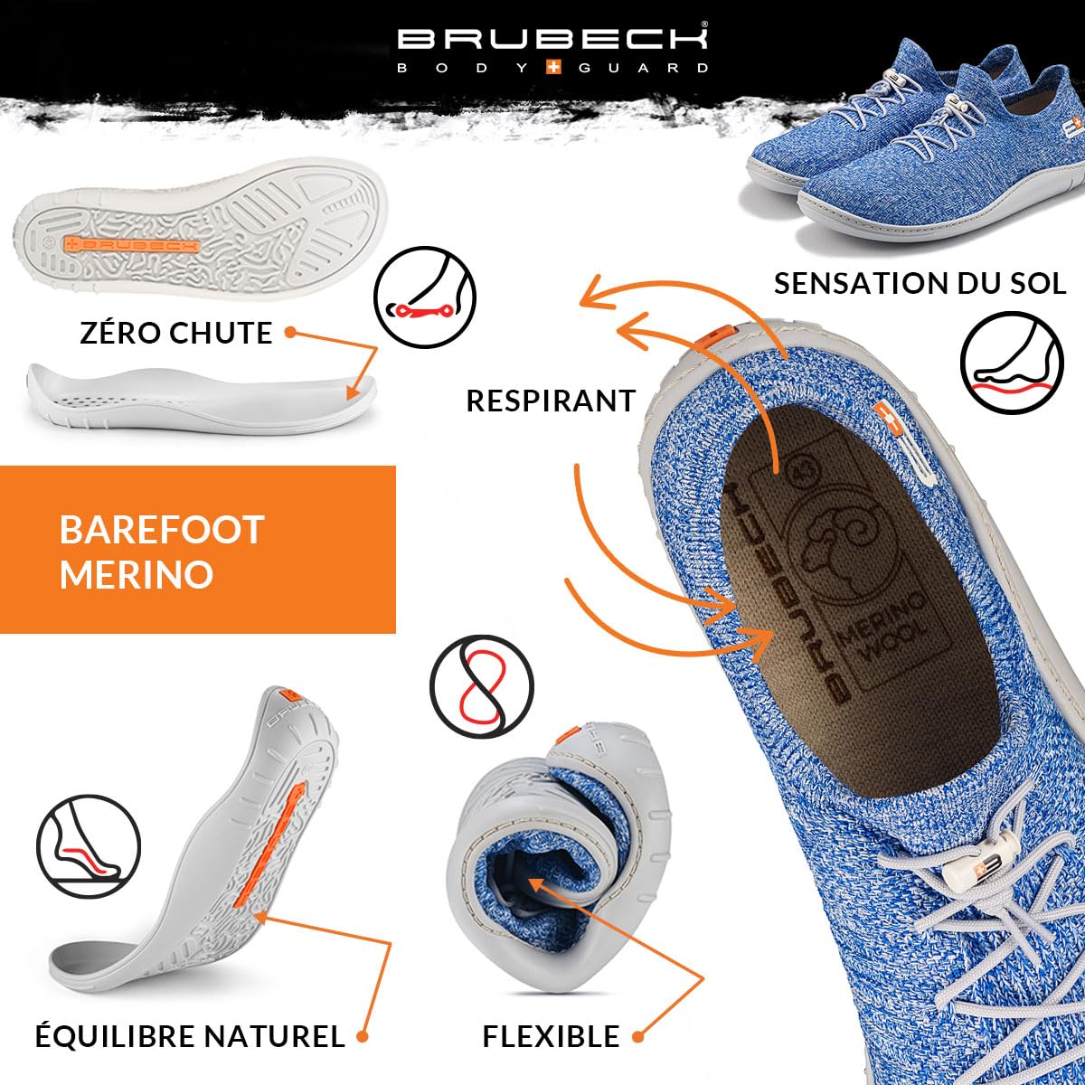 BRUBECK Wygodne buty z merynosów | męskie | Barefoot | SH5003