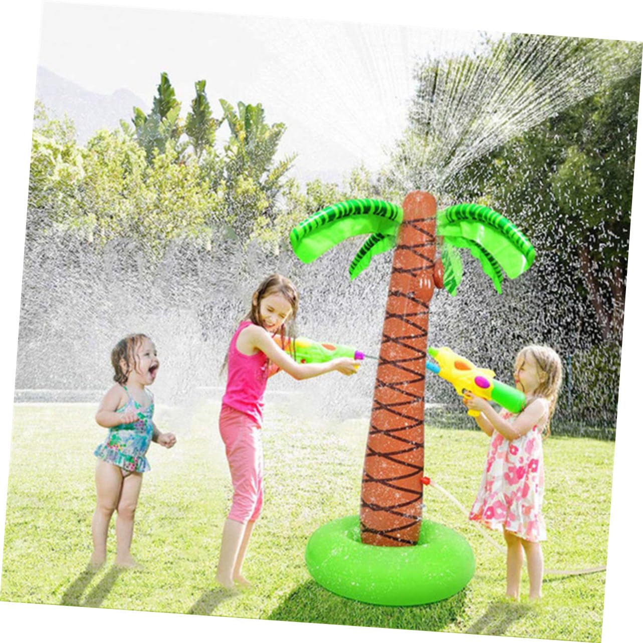 Juguete Rociador de Agua Cocotero Inflable de PVC para Césped