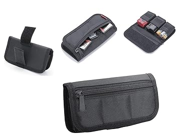 ALASKA DSLR Battery Case (3 Pockets) with SD CF XQD Card Storage Zipper Pouch. Suitable for Storing AA Battery and LP-E6 LP-E10 LP-E12 LP-E17 EN-EL14 EN-EL15 NP-FW50 NP-F550 Battery.