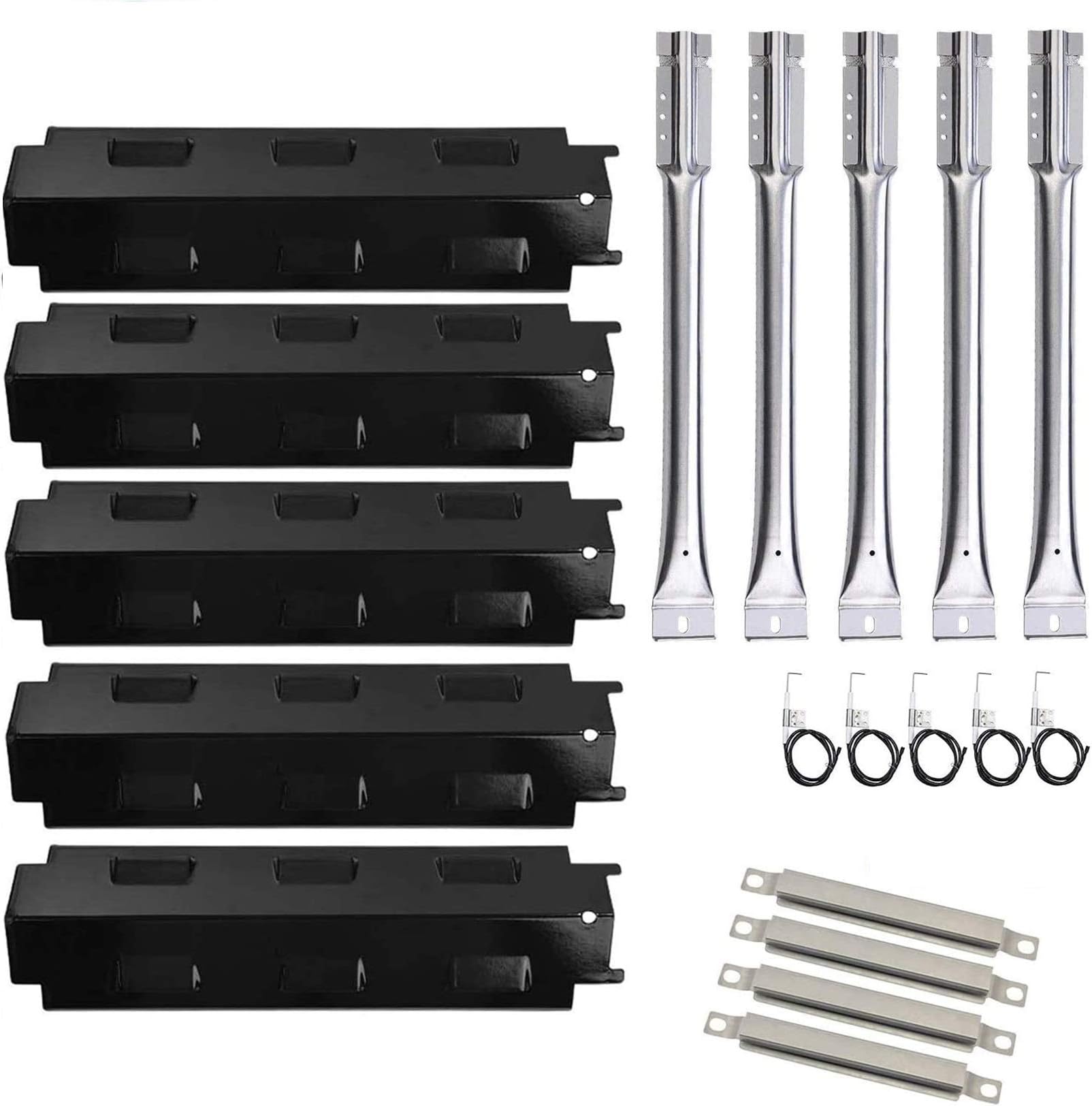 Grill Replacement Parts for Charbroil 463230515 463230514 463239915 Grills, Grill Burner, Heat Plate Shield, Crossover Tubes, Ignitor Repair Kit for Charbroil 463230512 463230513 463230511 Gas Grills