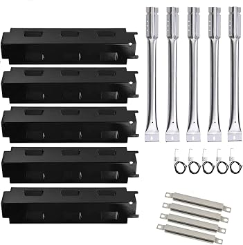 Grill Replacement Parts for Charbroil 463230515 463230514 463239915 Grills, Grill Burner, Heat Plate Shield, Crossover Tubes, Ignitor Repair Kit for Charbroil 463230512 463230513 463230511 Gas Grills