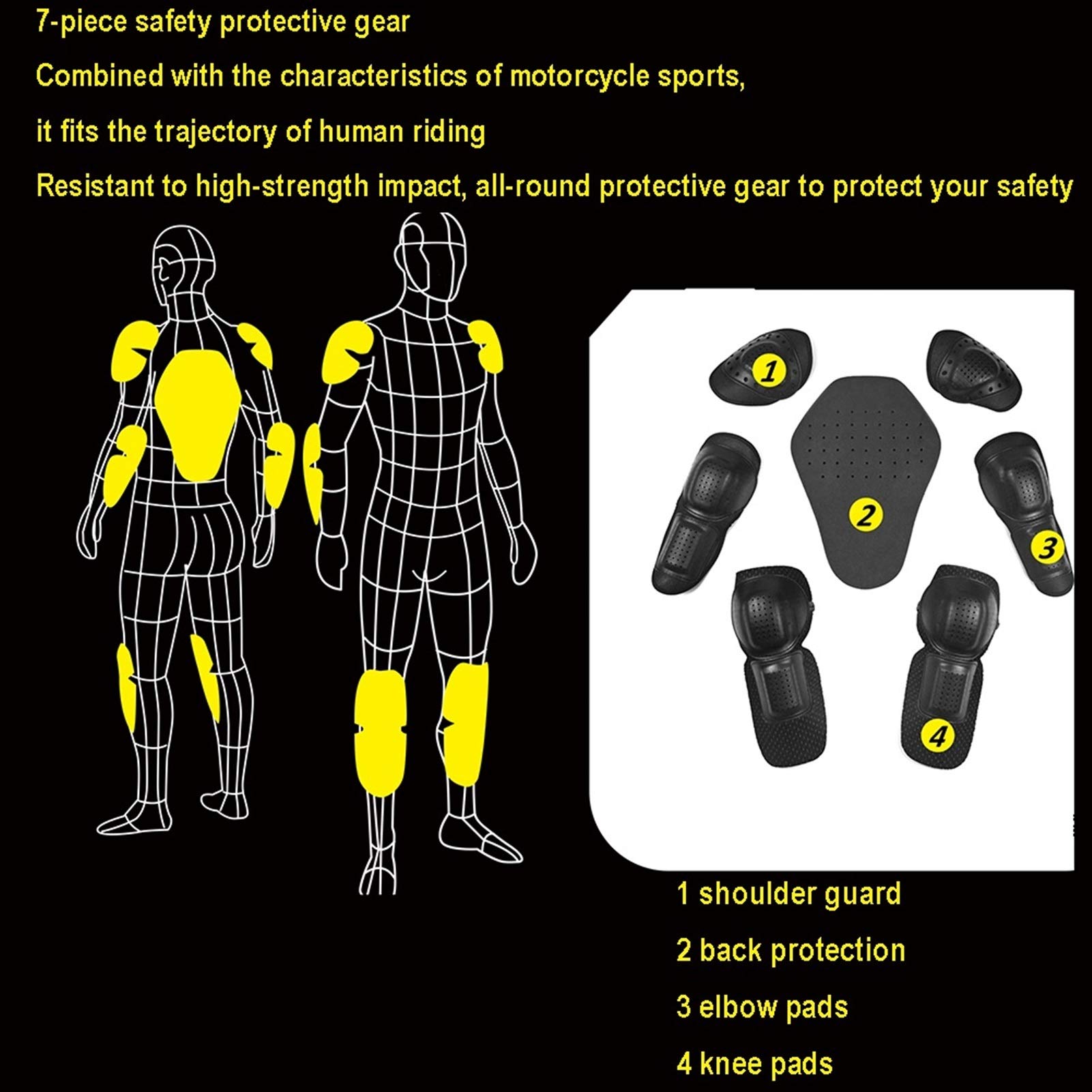 Chaqueta De Moto Anti-caída Chaqueta De Montar A Caballo para Hombre con Forro Aislante De Algodón Y Desmontable 5 Engranajes Protectores Extraíbles para Proteger Su Seguridad Al Conducir