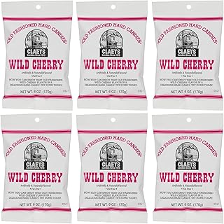 Old Fashioned Hard Candy - Wild Cherry, 6oz (Pack of 6) Classic Sweet-Tart Cherry Drops Since 1919