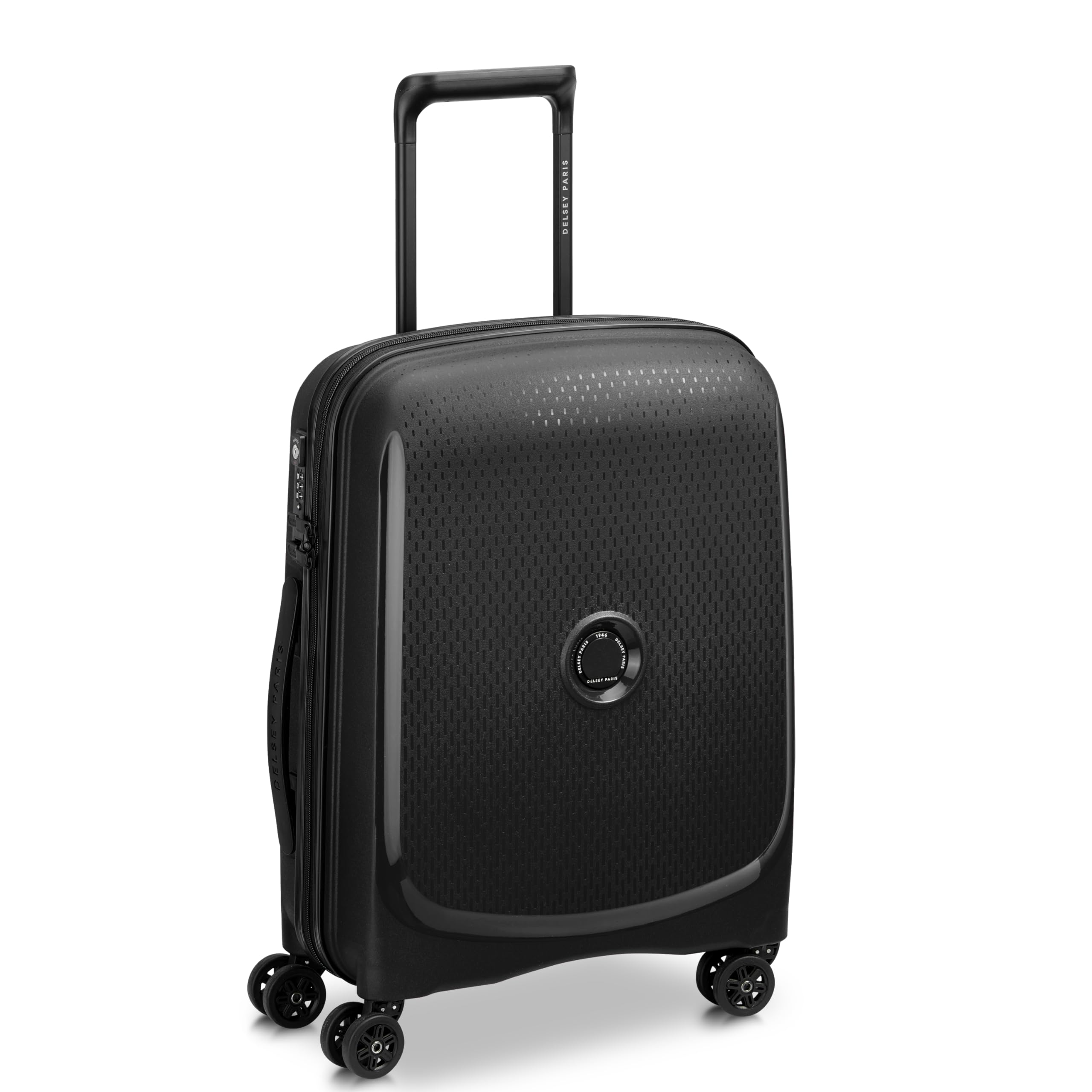 DELSEY Paris - Belmont Plus - Maleta de Cabina Rígida Fabricada con Material Reciclado y Reciclable 55x40x20 cm - 33 L - S - Negro