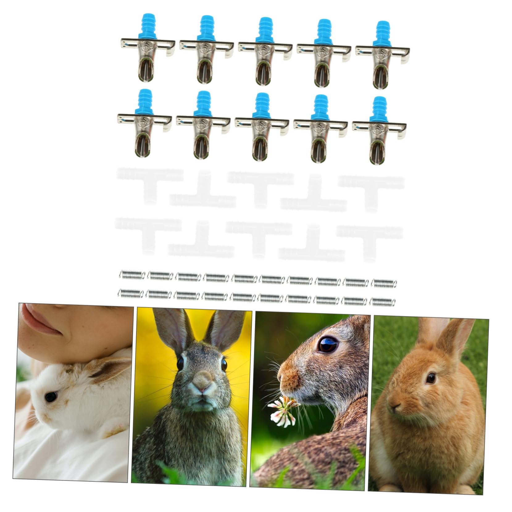 VANZACK 30pezzi Distributore Automatico Per Conigli Abbeveratoio Con Doppia Molla Facile Da Installare e Resistente Per Piccoli Animali Design Splash Struttura Durevole