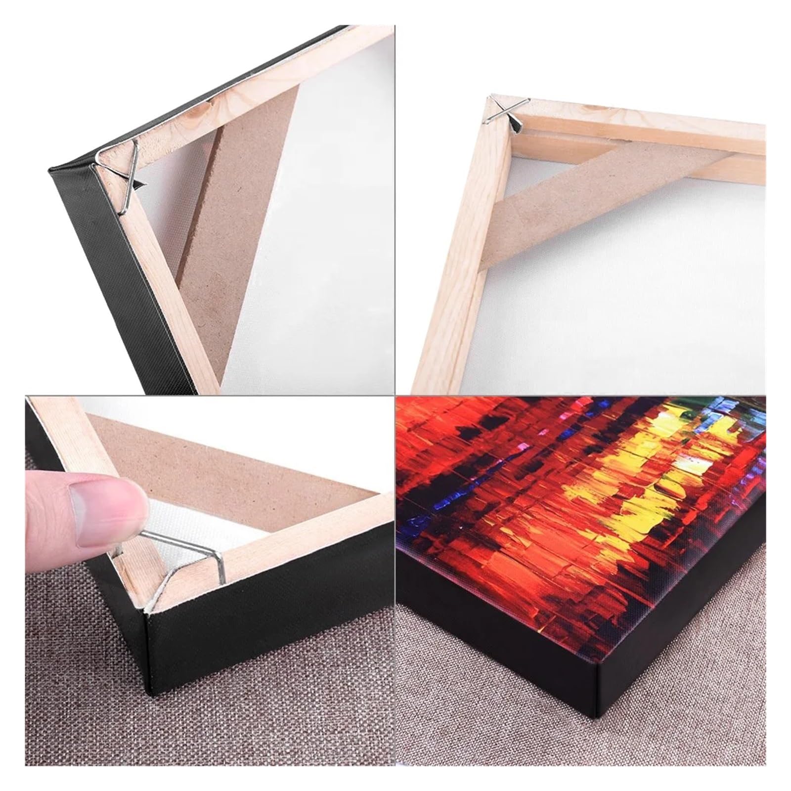 Drewniane listwy do napinania płótna, DIY zestaw ramek na płótnie z drewna sosnowego do malowania olejnego, malowania diamentami i plakatów w wielu rozmiarach(25x50.8cm)