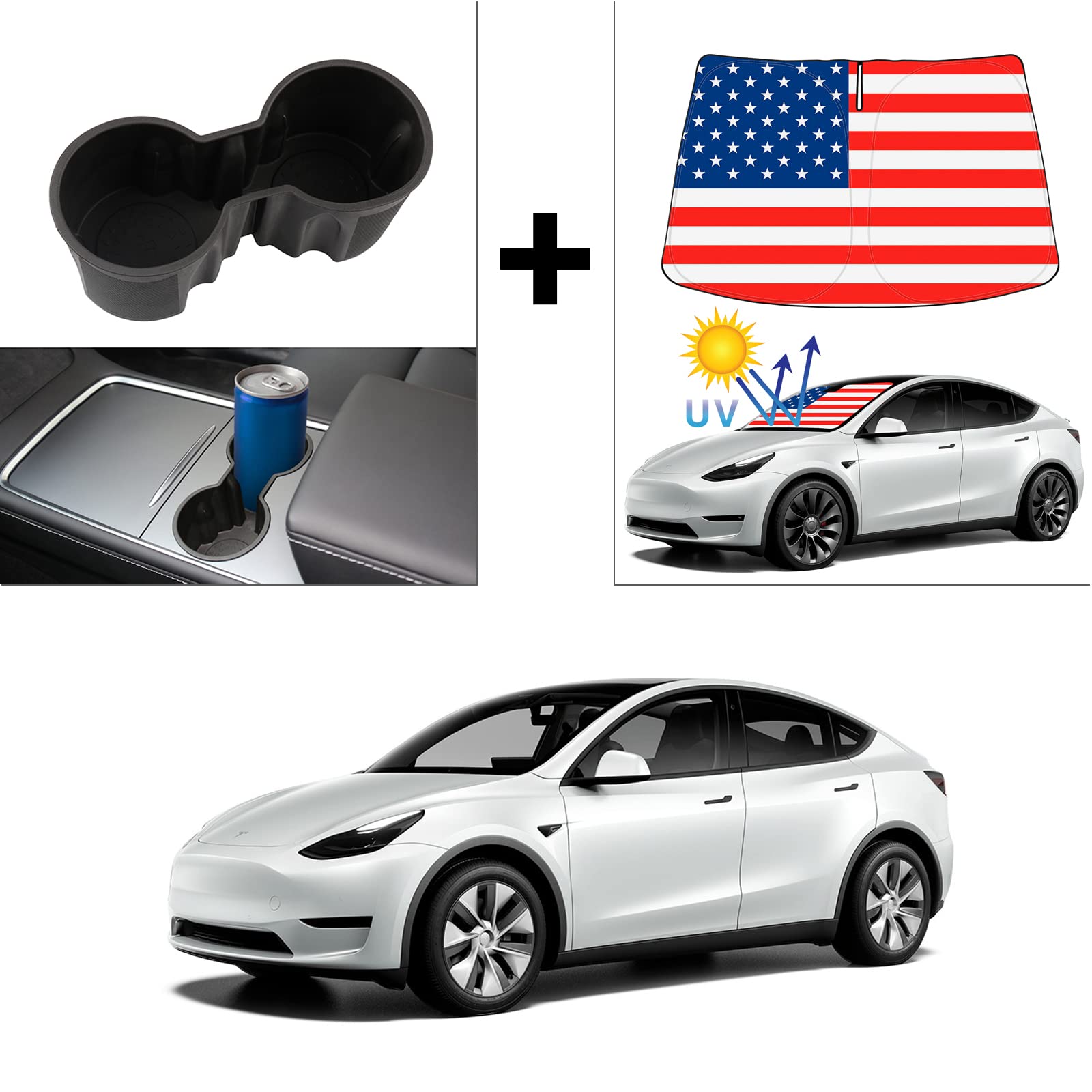 Buy Motrobe 2021 Tesla Model Y Model 3 Center Console Cup Holder Insert