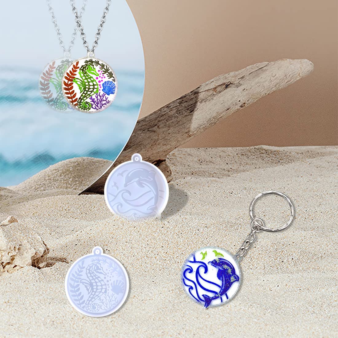 Dimensions Des Moules Porte-clés Lune : 4,4 X 4,1 X 0,8 Cm, Petit Moule En Résine, Porte-clés, Moule En Silicone Haute Qualité Pour Résine - France