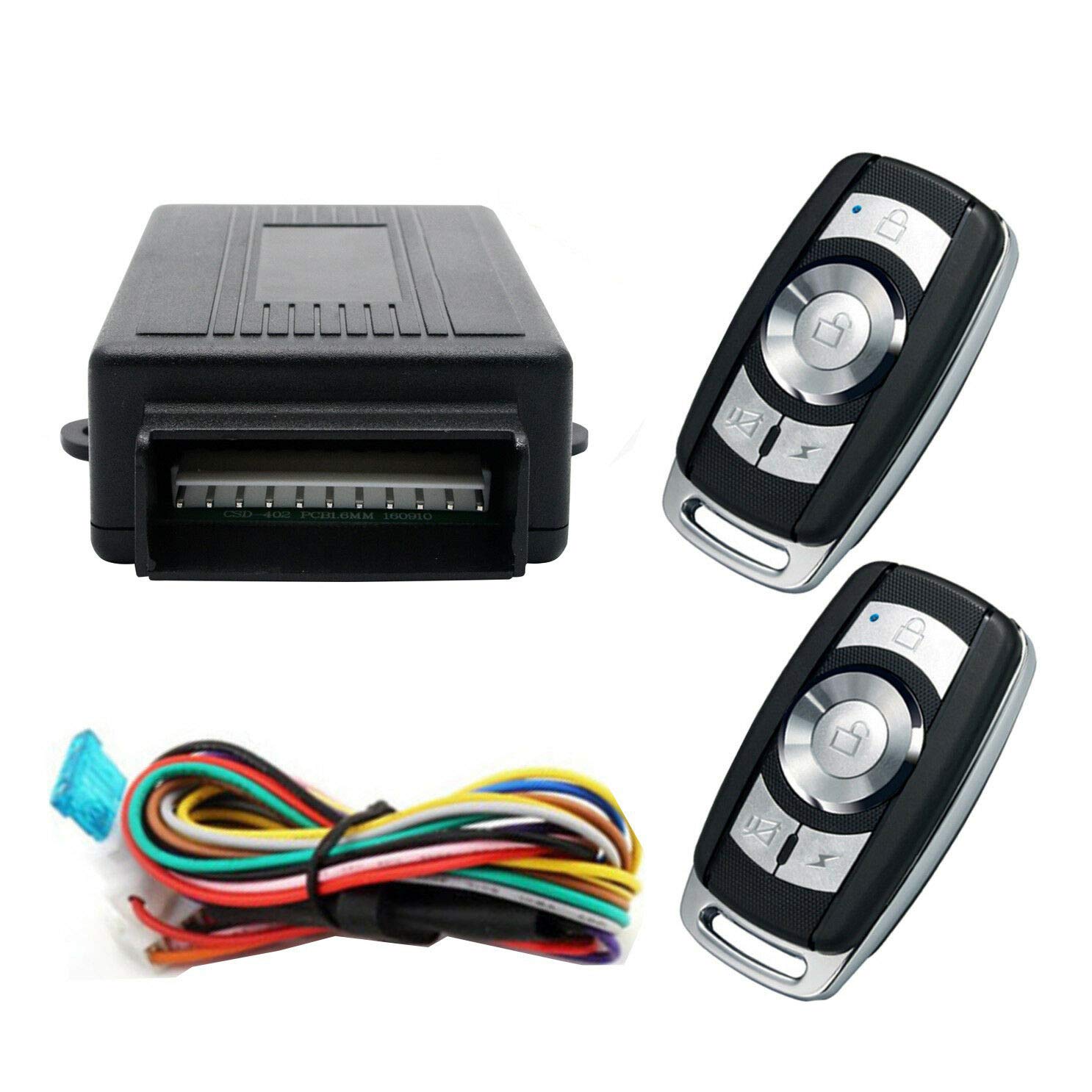 MASO Auto Remote Central Kit Universal Car Door Lock with Contorl Box + 2 Replacement Remote Contorl for Car Central Lock