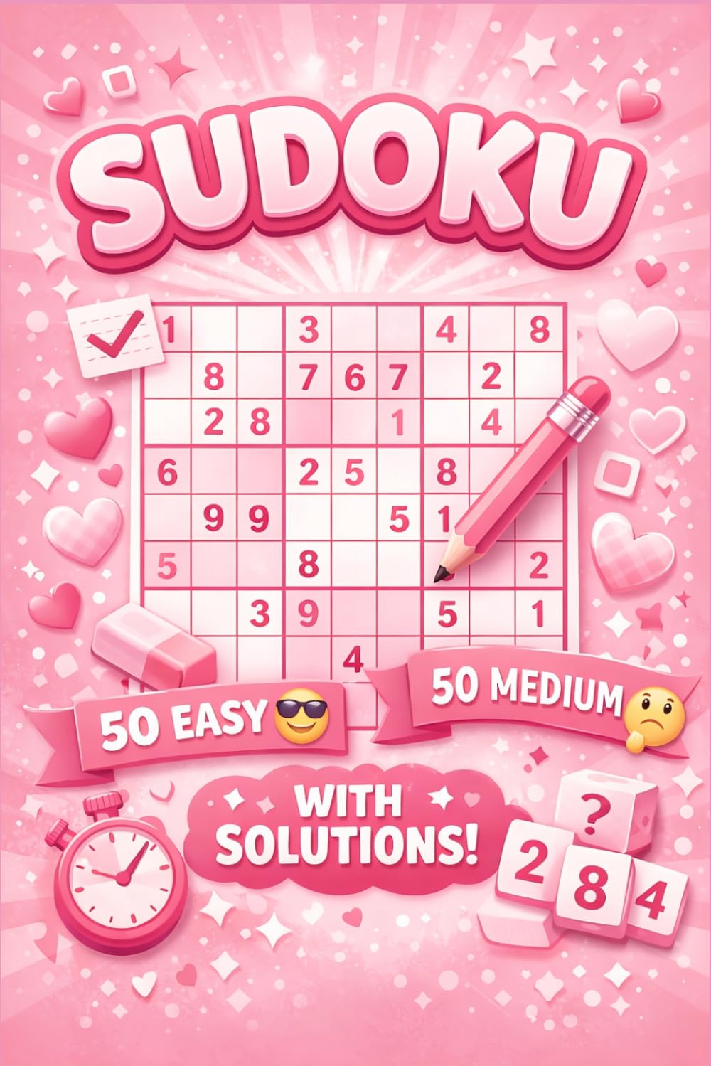 Sudoku Puzzle Book 9x9 for Adults: 100 Easy & Medium: Relaxing Sudoku Puzzles with Solutions - Improve Focus, Memory & Logic Skills - 50 Easy + 50 Medium Levels