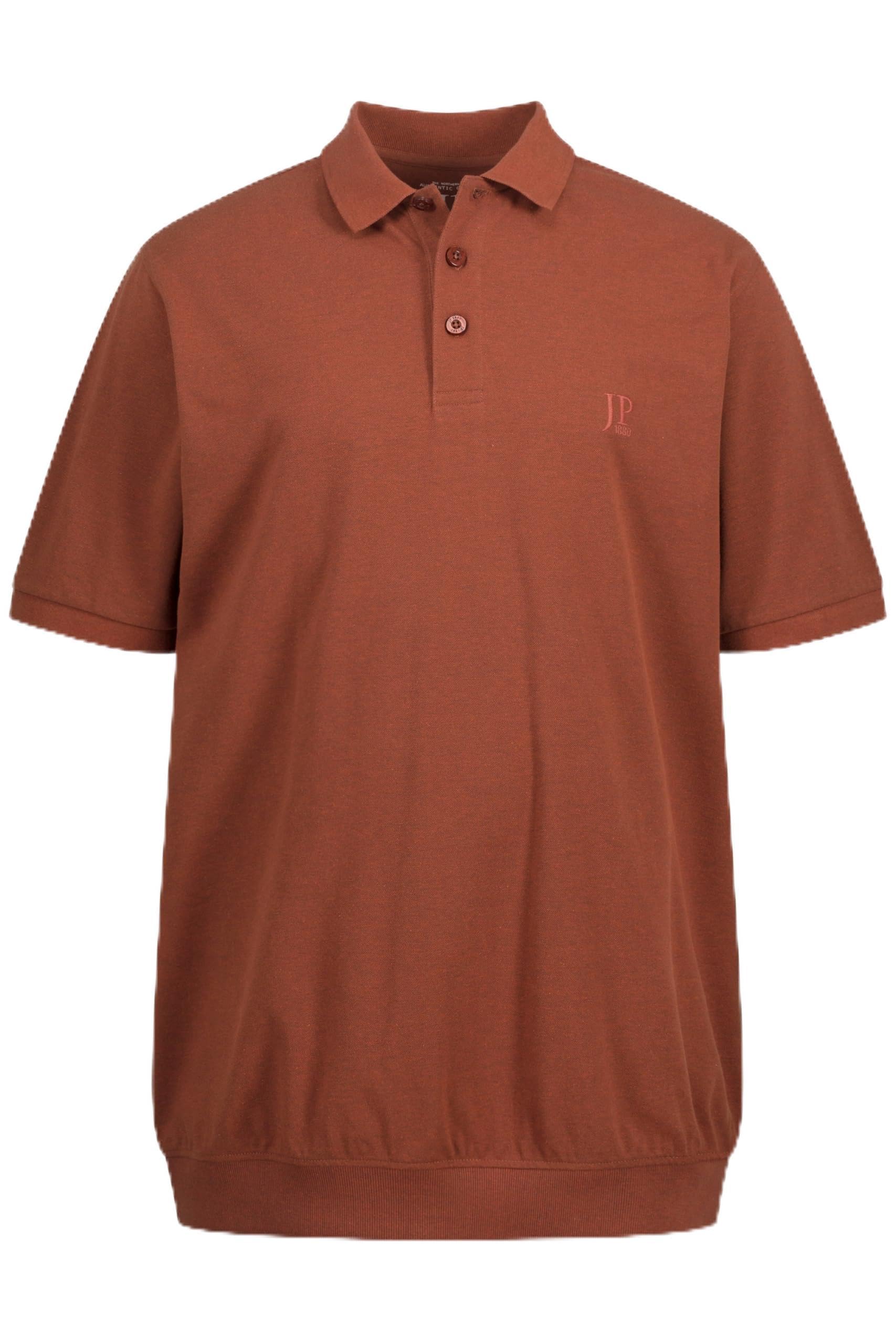 JP 1880 Men's Large Sizes Plus Sizes Menswear L-8XL Polo Shirt, Belly Fit, Basic, Half Sleeve, Piqué, XXL to 10XL, 712617, Natural Melange, 7XL