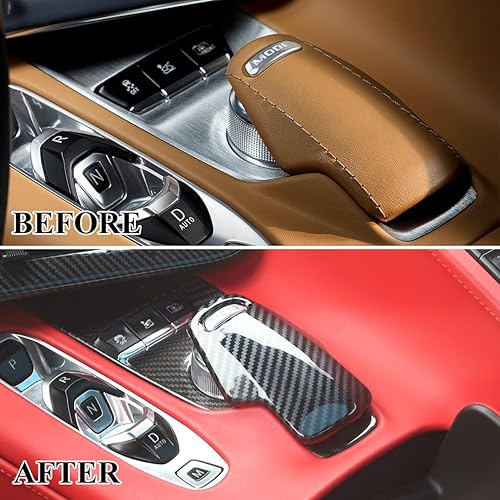 Miniatura 5 de crosselec Carbon Fiber Gear Shift Panel Cover Trim for Chevrolet Corvette C8 2020-2024(gear shift head)