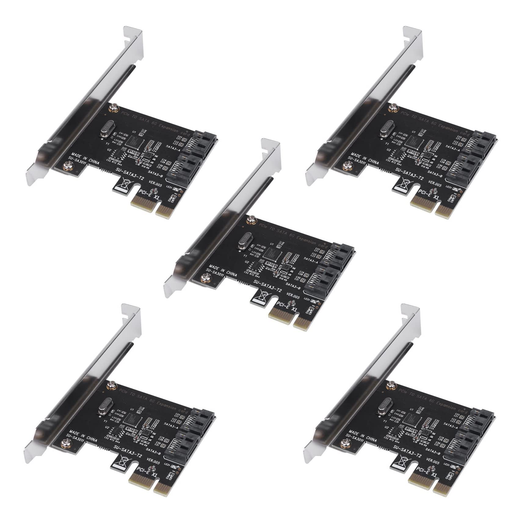 5X Pcie Pci A Sata3.0 2 Porte Sata III 6G Adattatore Scheda Controller di Espansione