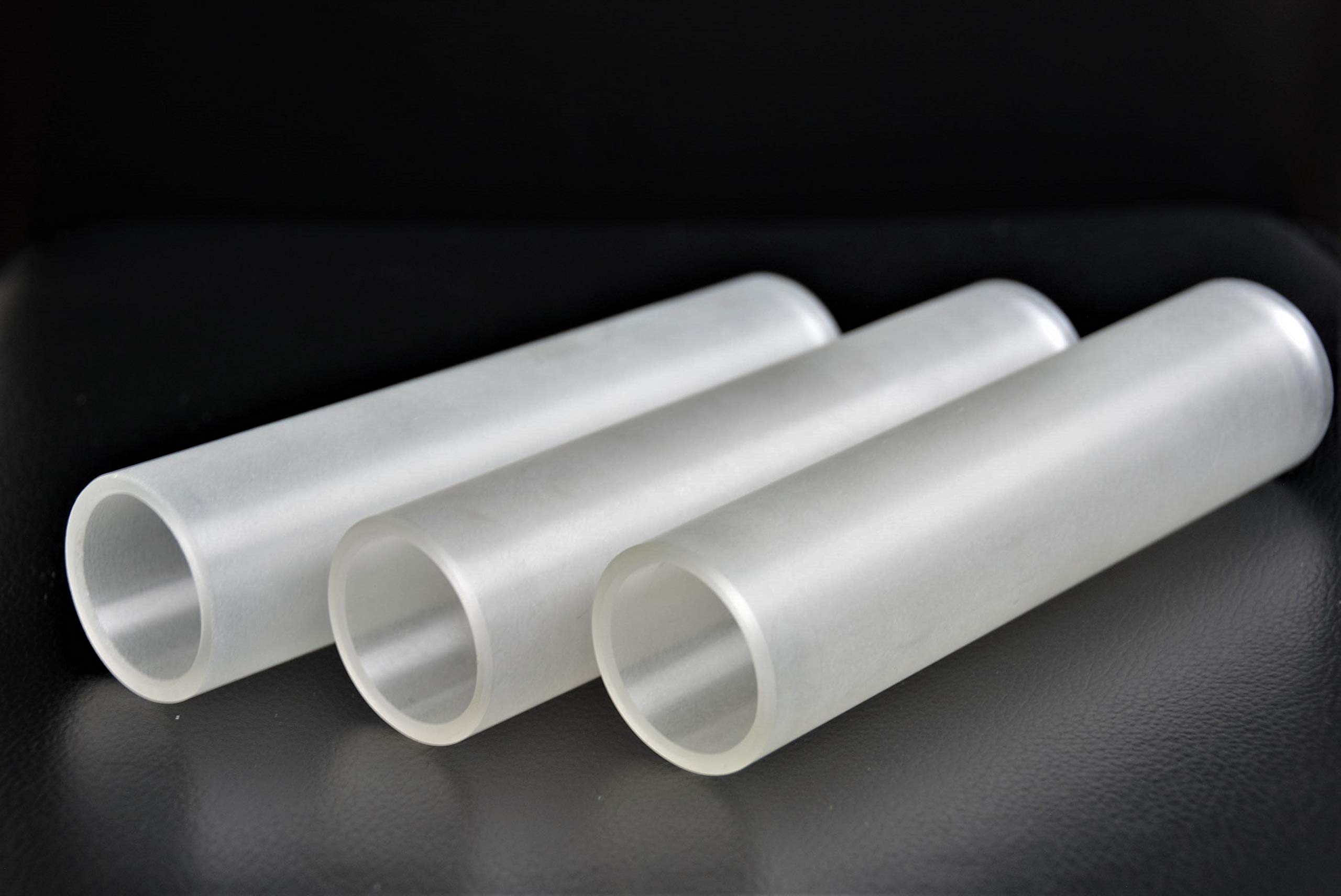High-quality Open Glass Cylinders Diameter Approx. 23 x 67 mm Chamfered Ends, Transparent - Set of 3