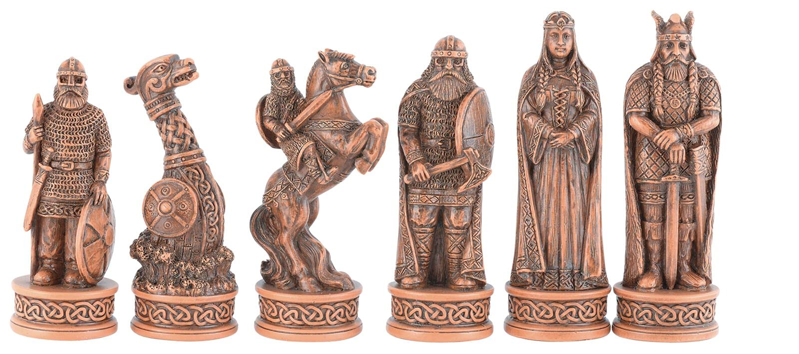 Veronese by Joh. Vogler GmbH Hochwertiges Wikinger Schachfiguren Set 32 Stück handbemalt bis 80mm Schachspiel