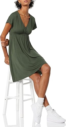 Miniatura 3 de Tienda Essentials Vestido de sobrepelliz para mujer (disponible en tallas grandes)