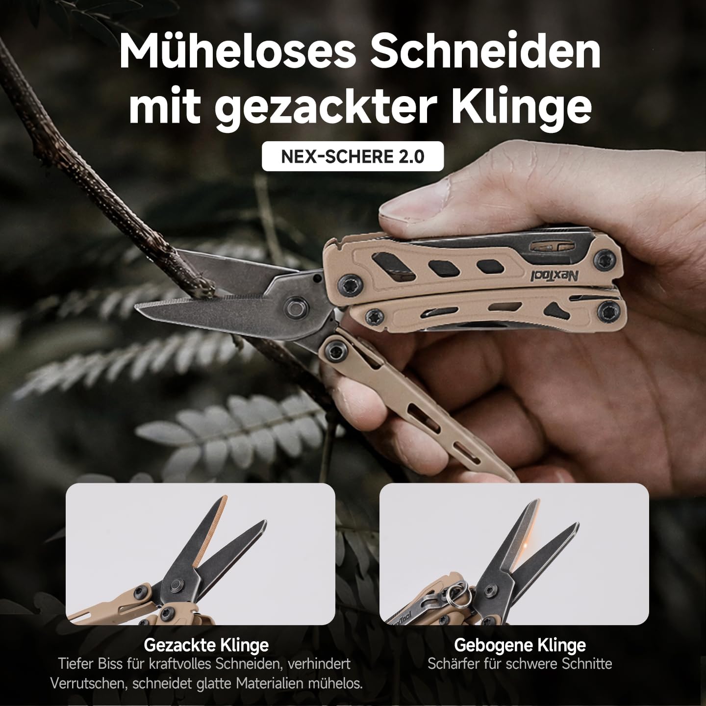 NexTool Multitool F12 Mini Flagship Strumento multifunzione 13 in 1 per portachiavi con forbici seghettate, lima, blocco di sicurezza, acciaio 80CrMoV14 migliorato per EDC, per esterni e fai da te
