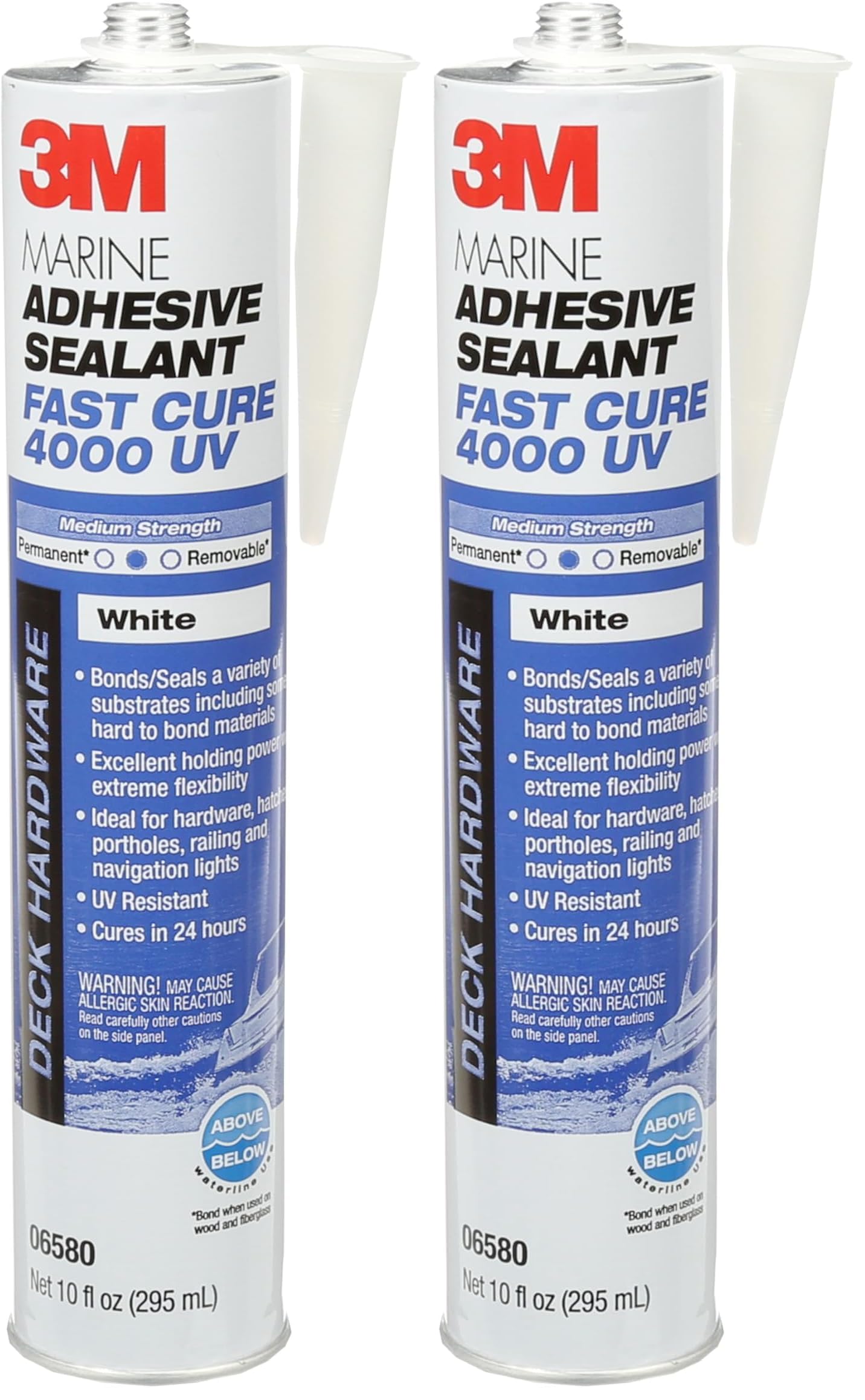 Marine Adhesive Sealant 4000 UV, PN06580, White, 295 mL Cartridge (Pack of 2)