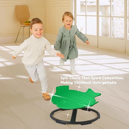 Miniatura 9 de Silla giratoria sensorial para niños con autismo y TDAH, silla giratoria para uso en interiores y exteriores, juguetes para sentarse y girar, sillas
