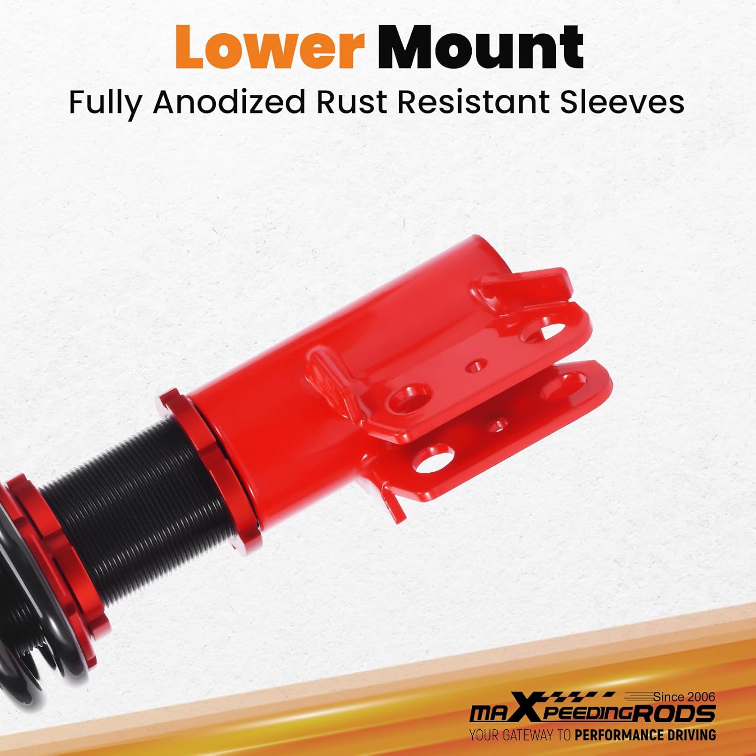 maXpeedingrods Coilovers for Ford Mustang 1994-2004, 24 Levels Damper Adjustable Coilovers Suspension Kit Struts, Height Adjustable Lowering Kit, Red