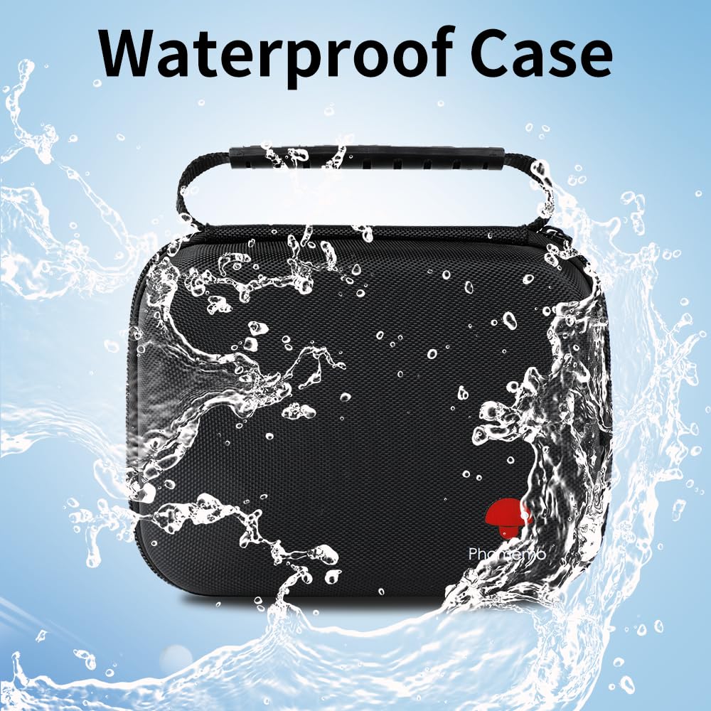 Phomemo Borsa per stampante, borsa portatile per stampante M221/M220/M110/M120/M200/M04S/M04AS, resistente agli urti, impermeabile, per stampante con nastro, con tasca a rete per accessori (nero)
