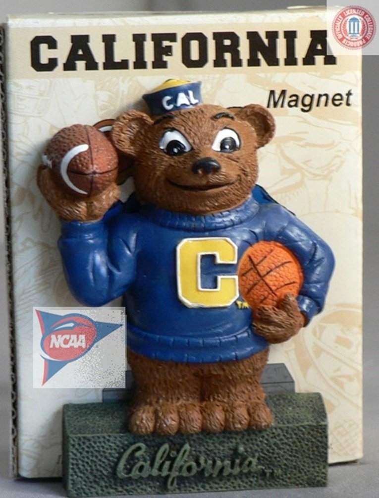 Talegaters NCAA Cal CAIFORNIA Golden Bears Basketball Football Mascot 3-D Magnet