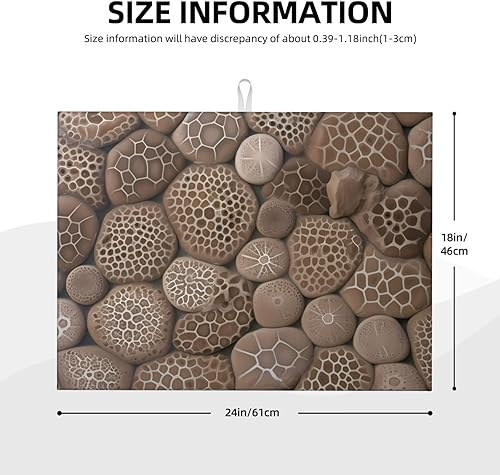 Miniatura 2 de Tapete de secado de platos para encimera de cocina, tapete escurridor antideslizante Petoskey Stone1, tapete de secado de platos, resistente al
