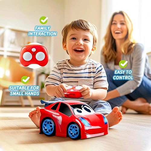 Miniatura 7 de Coche de control remoto, juguete de coche RC con luces y sonidos para niños, niñas y niños pequeños de 1-3, 2-4, 4-7 y 3 años