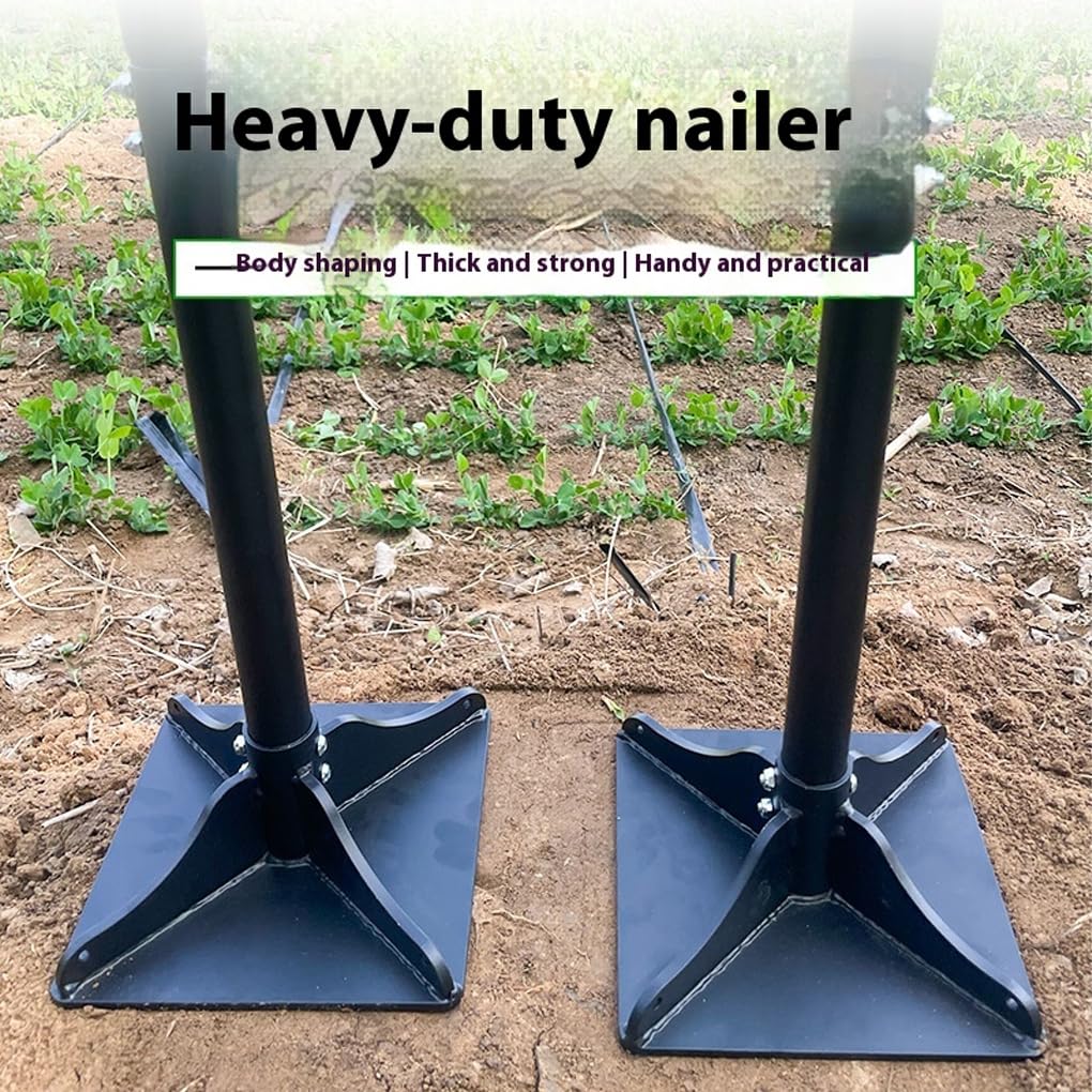 Apisonador de tierra ergonómico, duradero y material, operación con un botón, apisonador manual de tierra, grava y herramientas para patios.