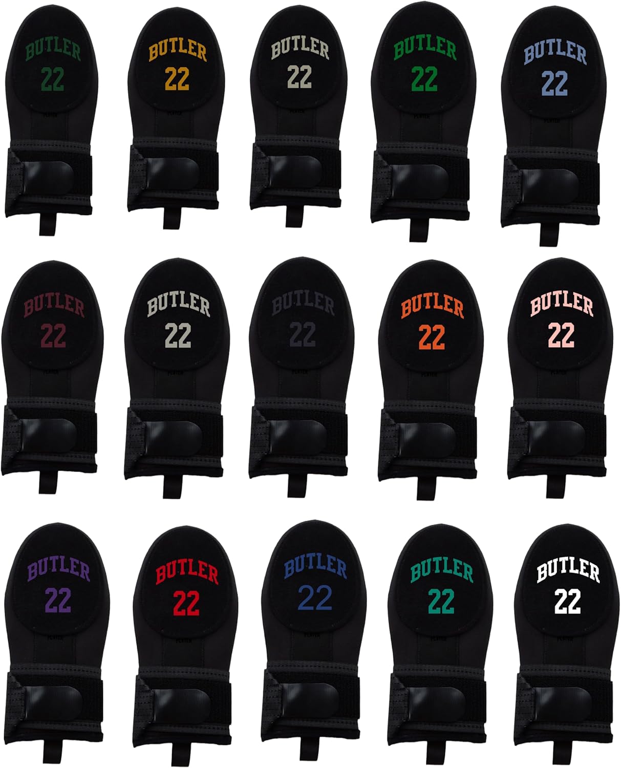 Black Sliding Mitt with Custom Name & Number Baseball Softball. Baserunner Protection Glove, 17 Font Color Choices and 2 Sizes